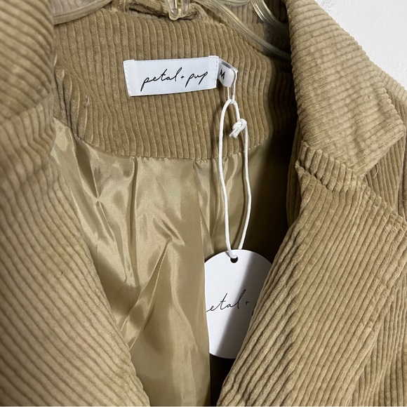 NWT Petal & Pup Tan Corduroy Blazer Jacket Double Breasted - Picture 6 of 12